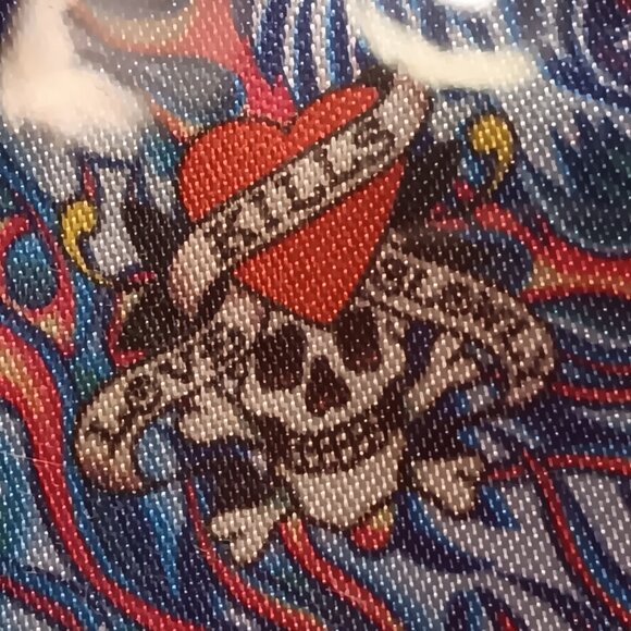 Ed Hardy by Christian Audigier tiger faces multicolor PVC make up pouch - Picture 10 of 14